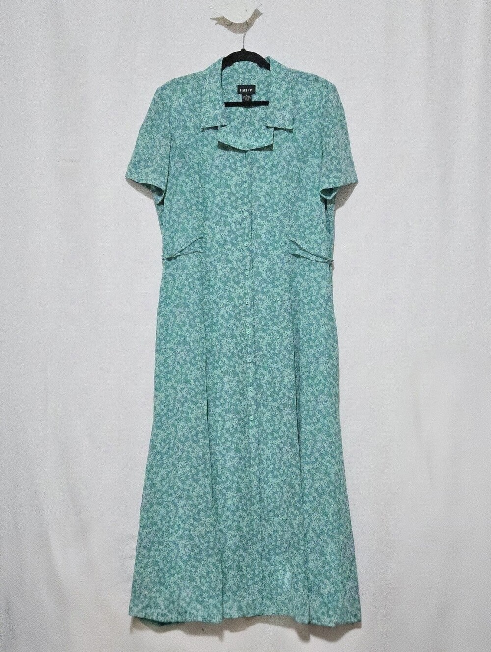 Vintage Leslie Fay Maxi Dress - A-Line - All-Over Ditsy Floral Pattern - Size 18